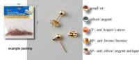 Darice • oorstekers 4mm 22 sets copper plated - thumbnail