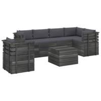 vidaXL 7-delige Loungeset met kussens pallet massief grenenhout - thumbnail