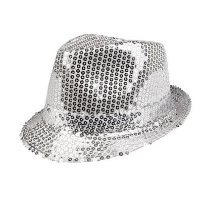 Boland Hoed popster pailetten zilver Boland Hoed popster pailetten zilver