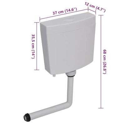 VidaXL Toiletstortbak met watertoevoer onderin 3/6 l grijs