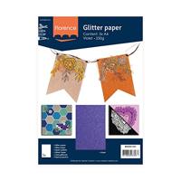 Florence • glitterpapier 250g a4 violet 5x - thumbnail
