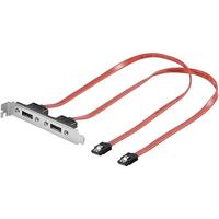 Goobay SATA 2 x SATA L naar eSATA I kabel SATA 0,5 m rood - SATA-kabel - thumbnail