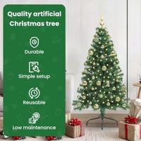 VidaXL Kunstmatig voorverlicht kerstboom met 150 led groen 150 cm pvc - thumbnail
