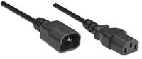 Manhattan Stroom Verlengkabel [1x Apparaatstekker, male C14 - 1x Apparaatstekker, female C13 10A] 1.80 m Zwart - thumbnail