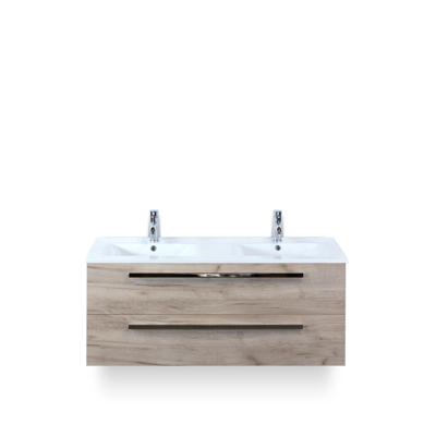 Seville Badmeubelset 120 cm - 2 laden Craft Oak - Wastafel Enjoy Dubbel