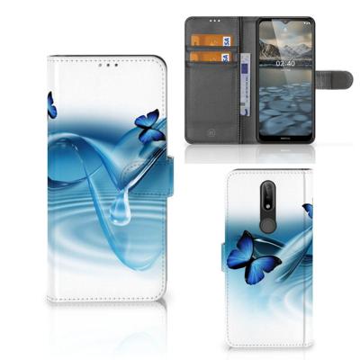 Nokia 2.4 | Telefoonhoesje | Met pasjeshouder | Vlinders