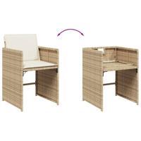 9-delige Tuinset met kussens poly rattan beige - thumbnail
