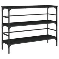 Wandtafel 100x32x75 cm bewerkt hout zwart - thumbnail