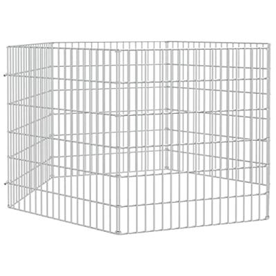VidaXL Dierenverblijf 6 panelen 54x60 cm gegalvaniseerd ijzer