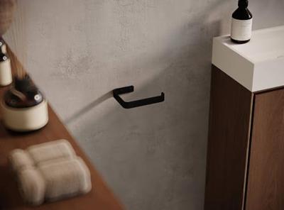 Looox Roll Curved Wall Closetrolhouder Matt Black