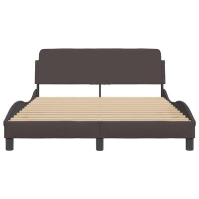 Bedframe zonder matras 120x200 cm stof donkerbruin Bedframe zonder matras 120x200 cm stof donkerbruin