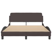 Bedframe zonder matras 120x200 cm stof donkerbruin - thumbnail