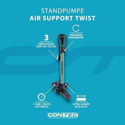 CONTEC vloerpomp "air support twist" ct hand compressors air support twist black/green