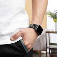 Metalen schakelband - Zwart - Geschikt voor Apple watch 44mm / 45mm / 46mm / 49mm - thumbnail