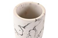 Glas DKD Home Decor 7 X 7 X 9,5 CM Zwart Cement Wit - thumbnail