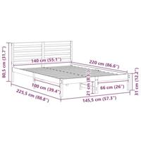 Bedframe met hoofdeinde Bruin 140 x 220 cm Massief grenenhout - thumbnail