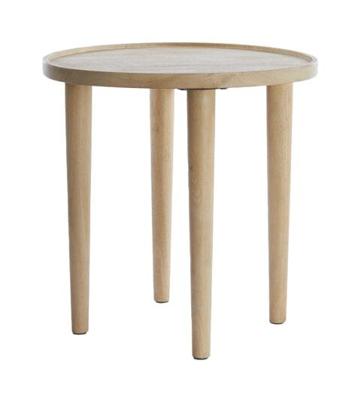 Light & Living Ronde Bijzettafel 'Qiano' Mangohout, 49cm, kleur Naturel