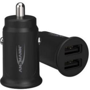 Ansmann InCar Charger CC212 USB-oplader 12 W 2x USB-A Zwart Auto, Vrachtwagen