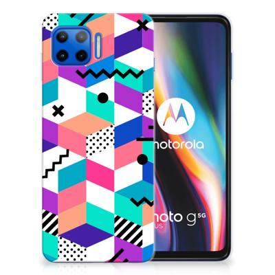Motorola Moto G 5G Plus TPU Hoesje Blokken Kleurrijk