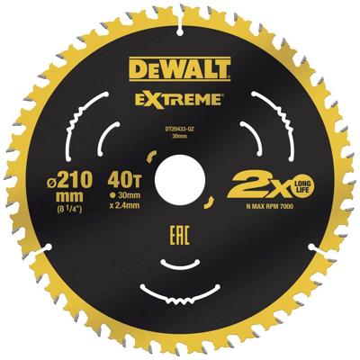 DEWALT DT20433-QZ DT20433-QZ Cirkelzaagblad 210 x 30 x 2.4 mm Aantal tanden: 40 1 stuk(s) DEWALT DT20433-QZ DT20433-QZ Cirkelzaagblad 210 x 30 x 2.4 mm Aantal tanden: 40 1 stuk(s)