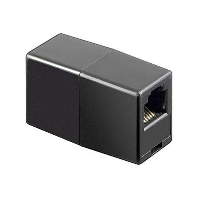 Wentronic telefoonadapter (RJ12-koppeling, RJ12 bus naar RJ12 female aansluiting) zwart