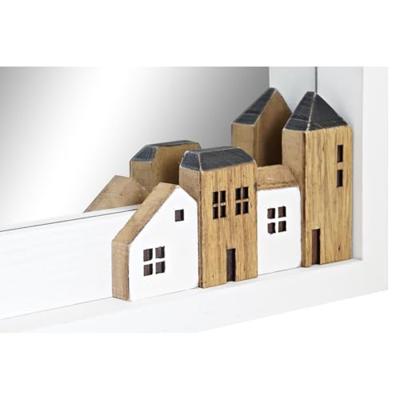 Wandspiegel DKD Home Decor Wit Huizen Stads 36 x 4 x 60 cm