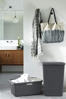 Curver jute wasmand 46 liter donkergrijs