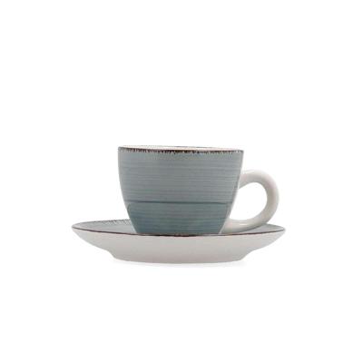Kopje met schoteltje Quid Vita Morning Turkoois Keramisch 90 ml (6 Stuks)