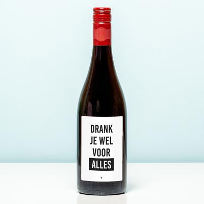 Wijnfles Drank je wel voor alles - Rood (Merlot) Wijnfles Drank je wel voor alles - Rood (Merlot)