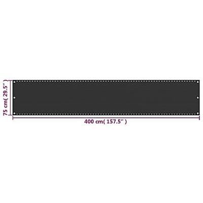 VidaXL Balkonscherm hdpe 75x400 cm antraciet