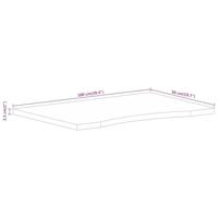 Bureaublad met ronding 100x50x2,5 cm massief ruw mangohout - thumbnail
