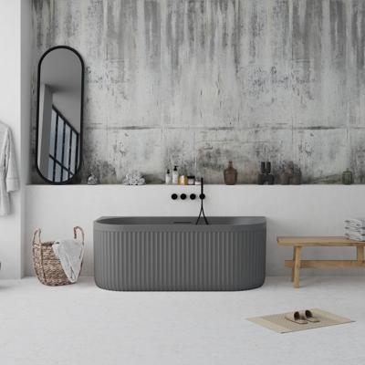 Ligbad Half Vrijstaand Ideavit Archtec Rock 170x80x63 cm Cement Grijs Ideavit