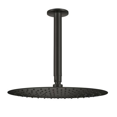 Hoofddouche Qisani Flow met plafonddouchearm Ø 30 cm Geborsteld Mat Zwart