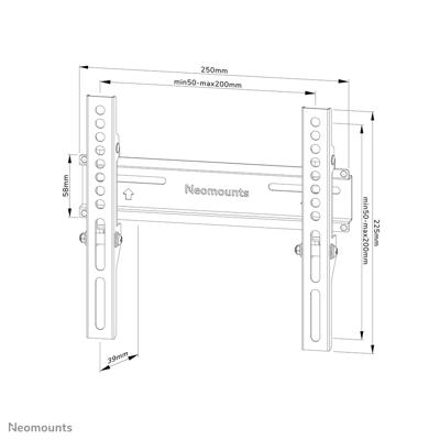 Neomounts wl30-350bl12 screen wall mount, 24 - 55 inch, fixed, lockable, vesa 200x200 mm
