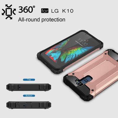 LG K10 Robuust pantser beschermend TPU + plastic back cover Hoesje (roze goudkleurig) LG K10 Robuust pantser beschermend TPU + plastic back cover Hoesje (roze goudkleurig)