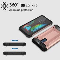 LG K10 Robuust pantser beschermend TPU + plastic back cover Hoesje (roze goudkleurig) - thumbnail