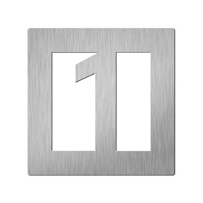 Hardbrass Vierkant huiscijfer Didheya 150mm. - RVS