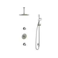 Hotbath Buddy - Inbouw Regendoucheset - 2 Stopkranen - Thermostatisch - Plafondbuis 15 cm - Hoofddouche 300 mm - Ronde Handdouche 3 Standen - Glijstang 900 mm - Waterbesparend - V02 - thumbnail
