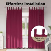 VidaXL Zwart-out gordijnen met ringen 2 pcs wijnrood 260 x 140 cm - thumbnail