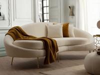 Zetel ESPERO 3 plaatsen bouclé stof crème - thumbnail