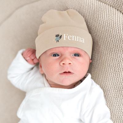 Babymuts bedrukken - Beige Babymuts bedrukken - Beige