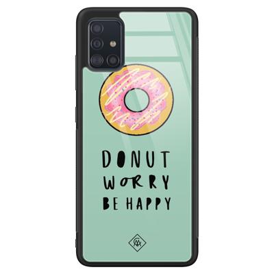 Samsung Galaxy A51 glazen hardcase - Donut worry Samsung Galaxy A51 glazen hardcase - Donut worry