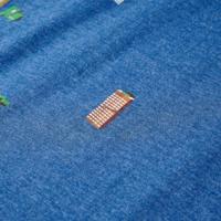 Kindershirt 140 gemleerd donkerblauw - thumbnail