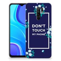 Xiaomi Redmi 9 Silicone-hoesje Flowers Blue DTMP - thumbnail