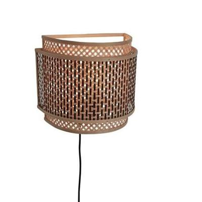 GOOD&MOJO Wandlamp 'Bhutan' Bamboe, 27 x 32cm, kleur Naturel/Zwart