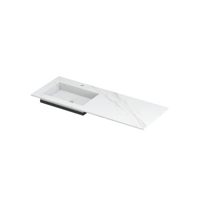 INK Post Wastafel Keramische Slab Envelop Bak Links met 1 Kraangat - 1200x450x10 mm - Calacatta Mat