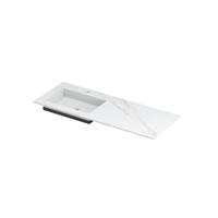 INK Post Wastafel Keramische Slab Envelop Bak Links met 1 Kraangat - 1200x450x10 mm - Calacatta Mat - thumbnail