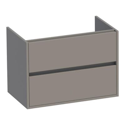 Brauer Adore - Onderkast - 80 cm - met 2 Softclose Lades Greeploos en 1 Sifon Uitsparing - Mat Taupe