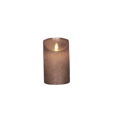 Anna&apos;s Collection LED kaars flame effect rustiek 7.5x12.5cm brons 1 stuks