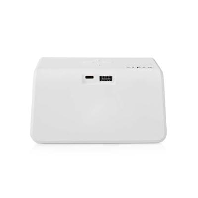 Nedis Wekker met Draadloze Lader - Qi gecertificeerd - 5 / 7.5 / 10 / 15 W - USB-A Male - Nachtlamp - 2 Alarmtijden - Snoozefunctie